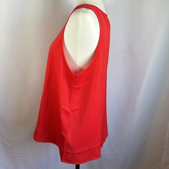 Fabletics Strawberry Red Ecosatin Loose Fit Tank Top - Picture 3 of 11